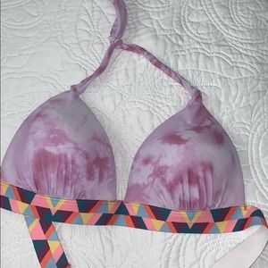 Pink tie dye bikini top